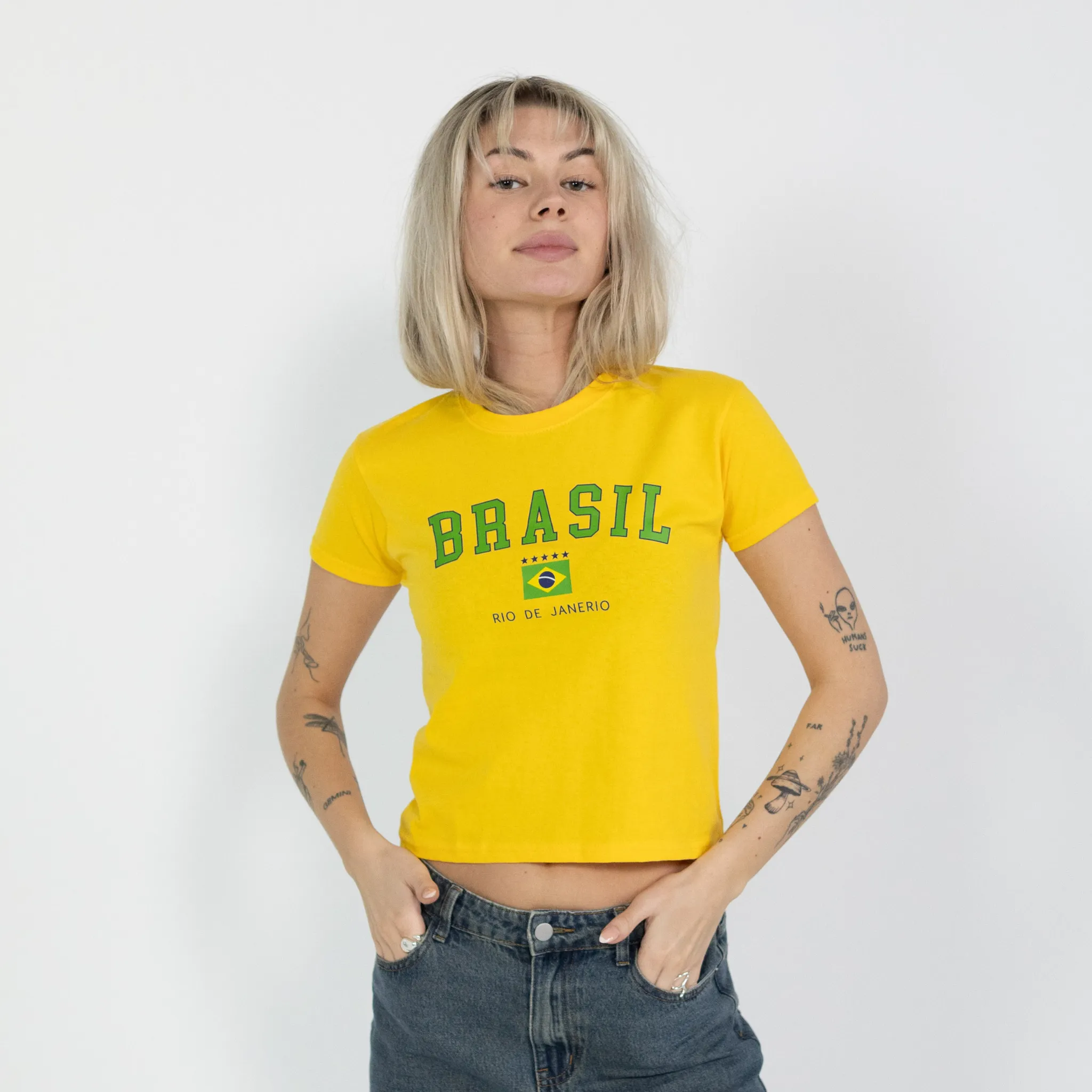 BRASILIEN, BABY TEE - GUL