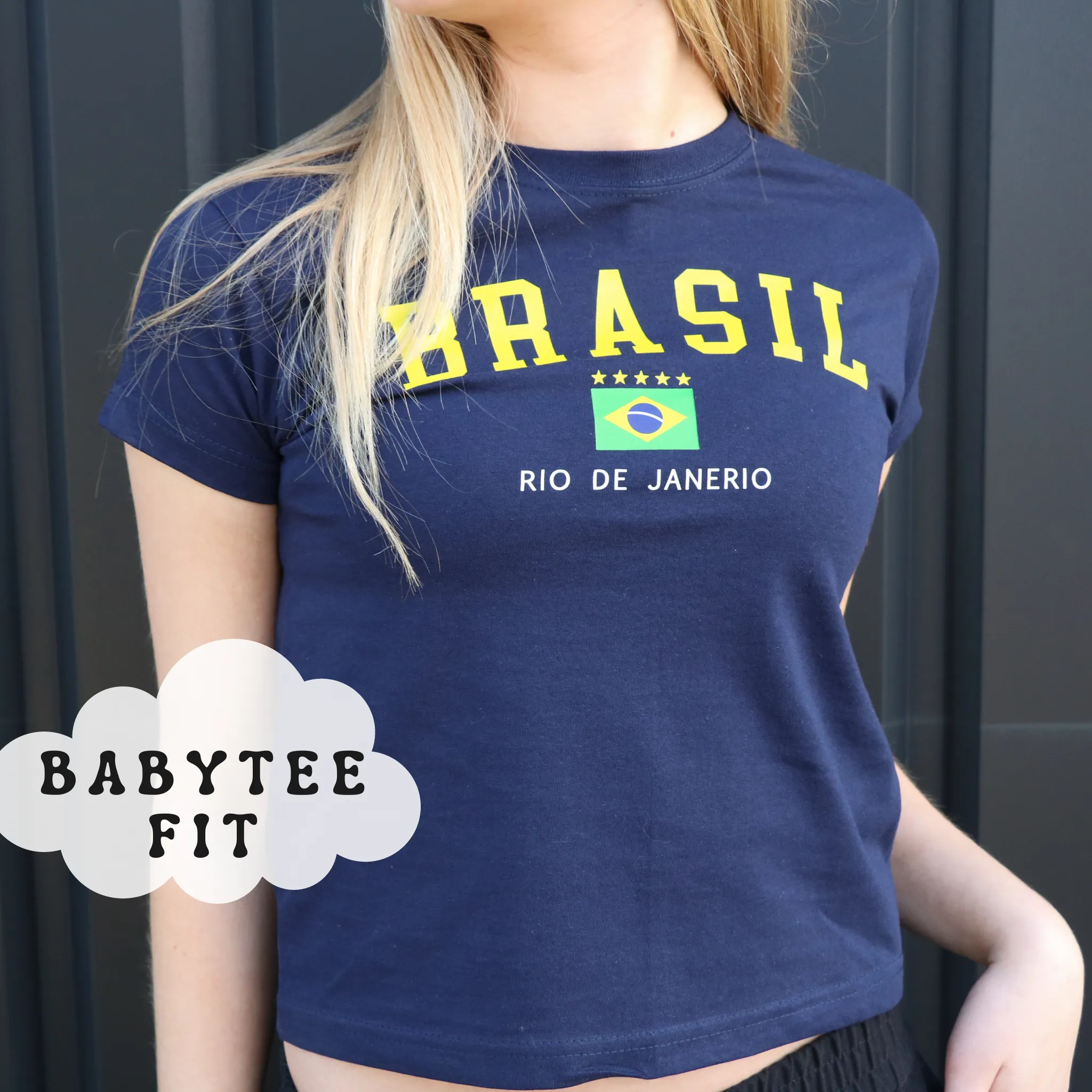 BRASILIEN, BABY TEE - MARIN