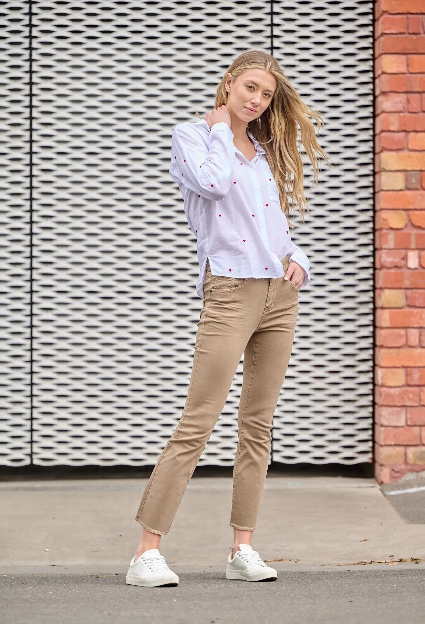 Camila Flare Jean Camel