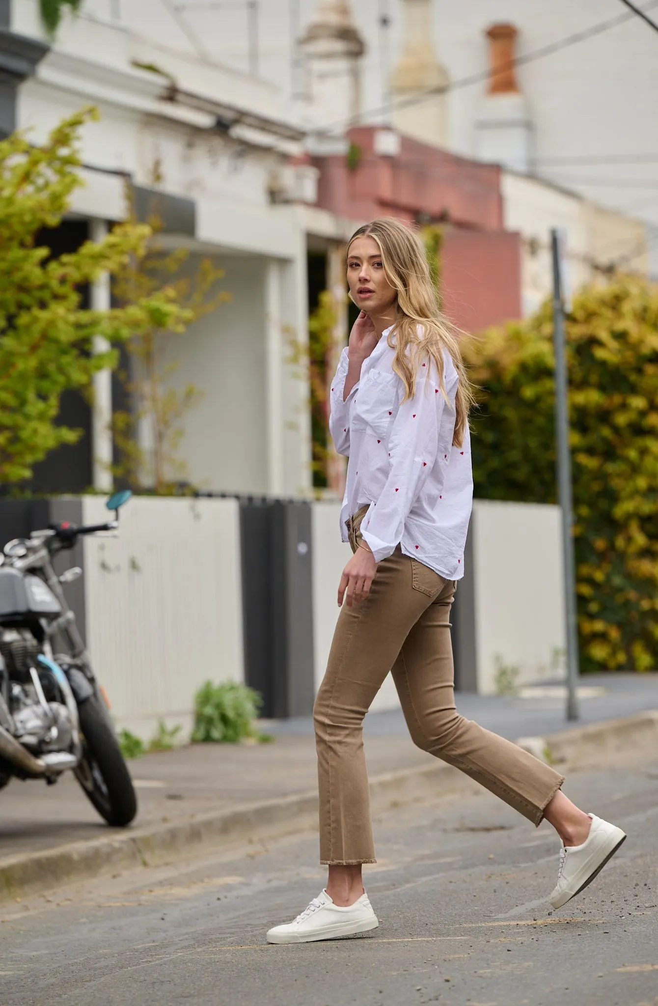 Camila Flare Jean Camel