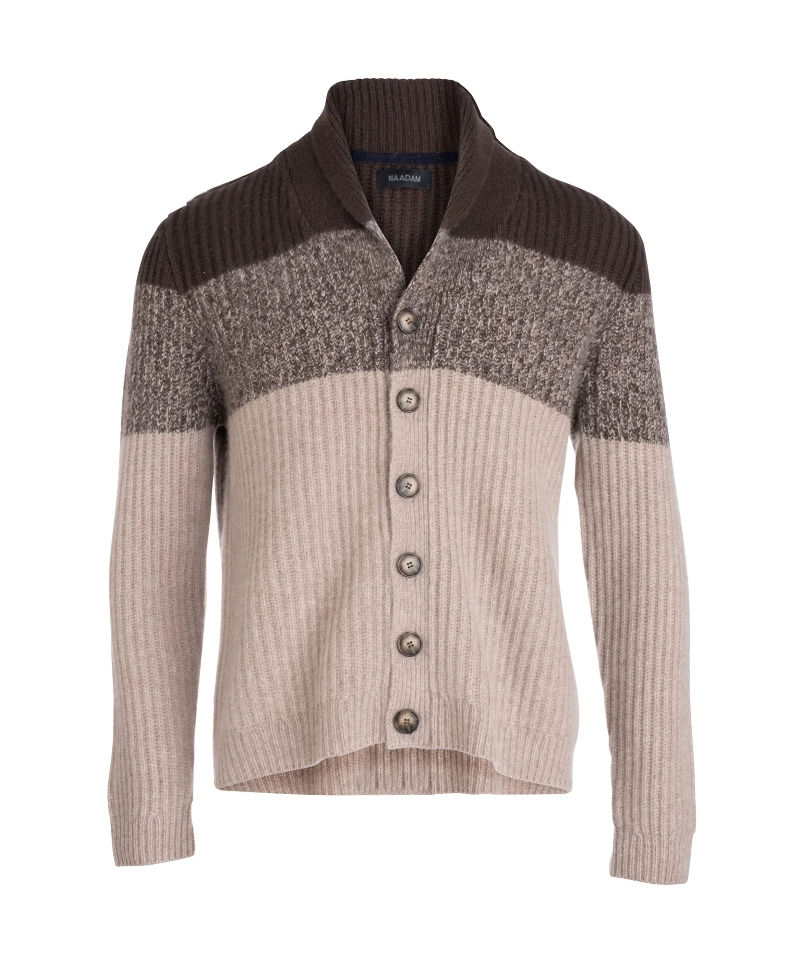 Cashmere Marled Striped Shawl Cardigan