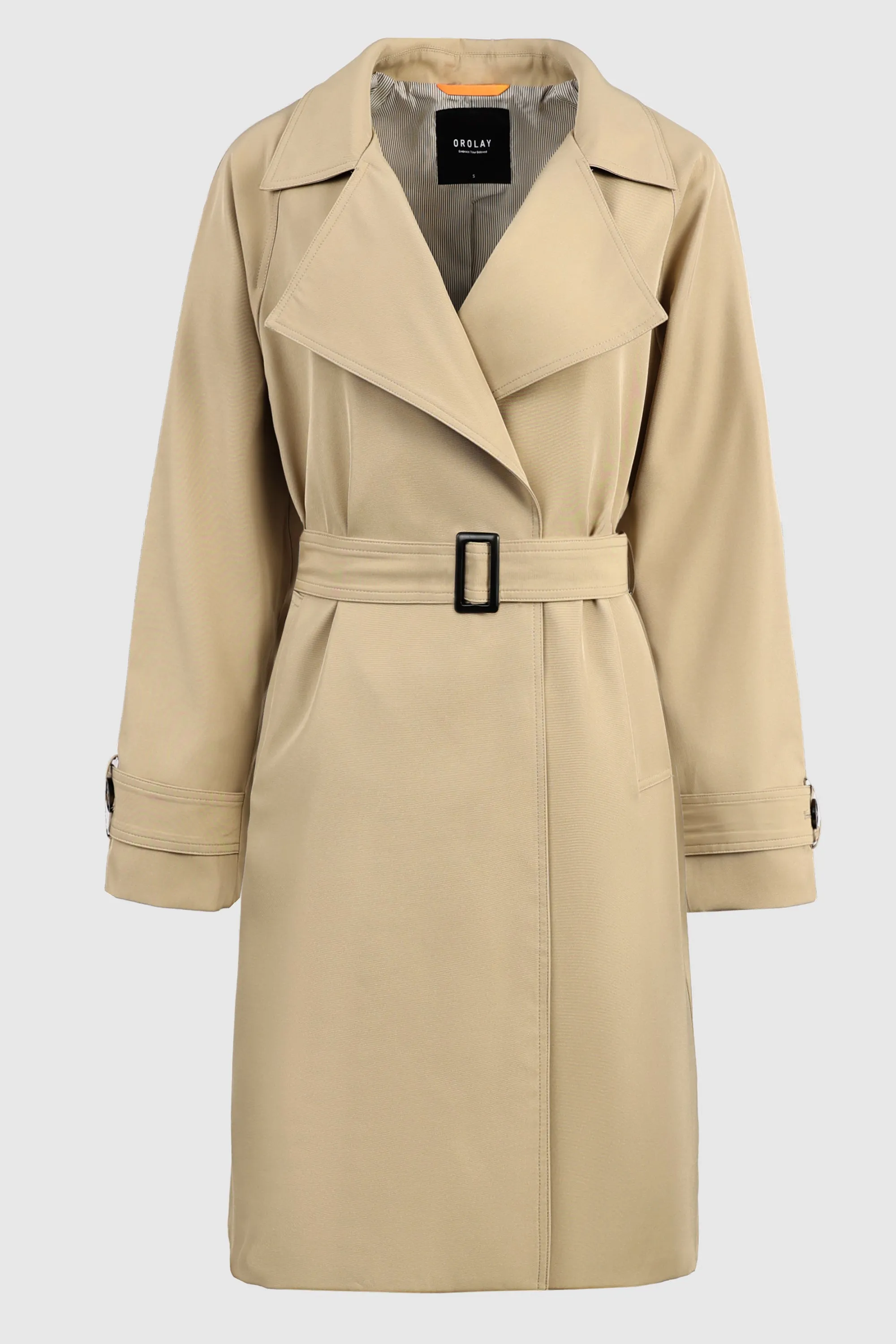 Casual Notched Lapel Trench Coat