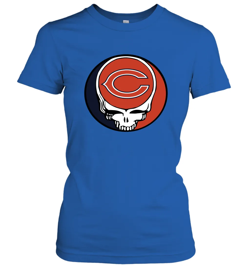 Chicago Bears Grateful Dead Steal Your Face NFL Football Womens T-Shirt