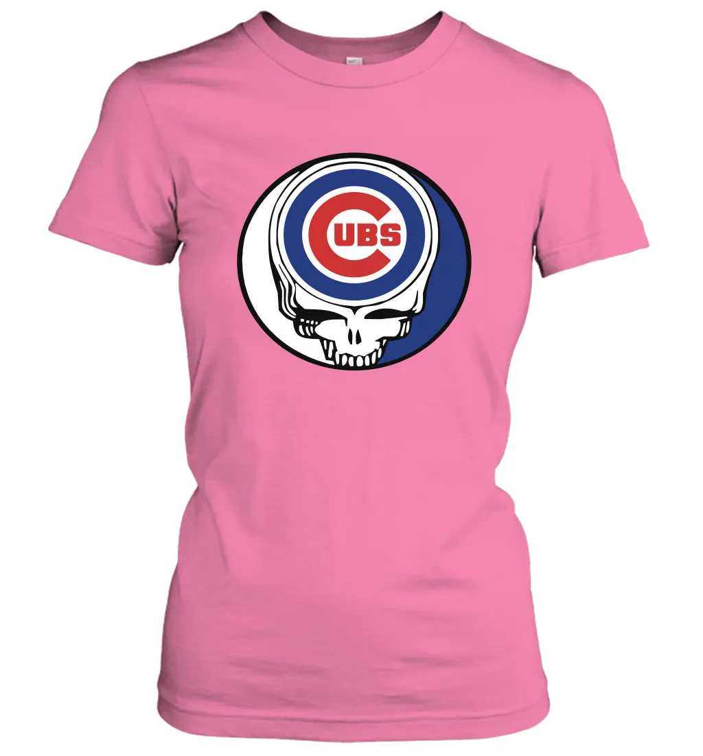 Chicago Cubs Grateful Dead Steal Your Face Baseball Womens T-Shirt