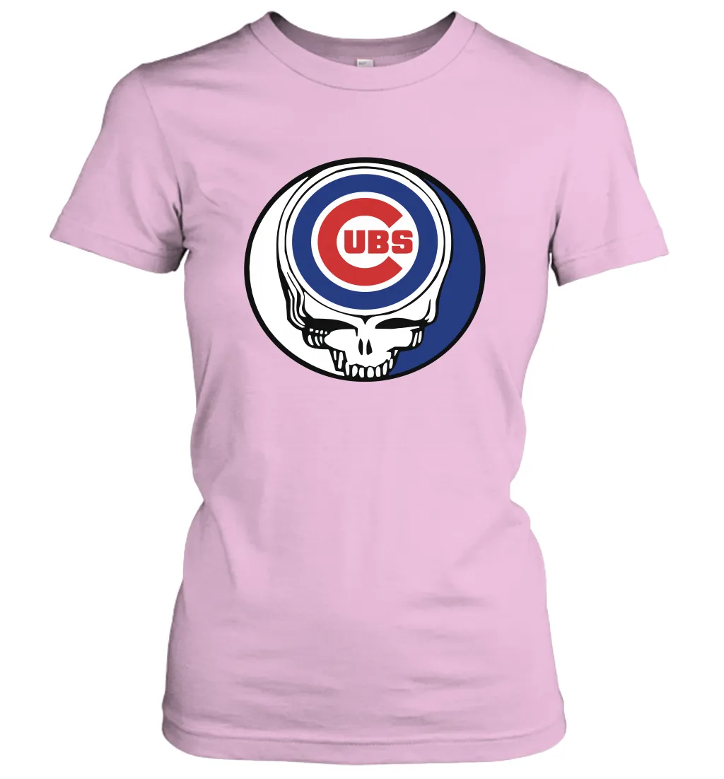 Chicago Cubs Grateful Dead Steal Your Face Baseball Womens T-Shirt