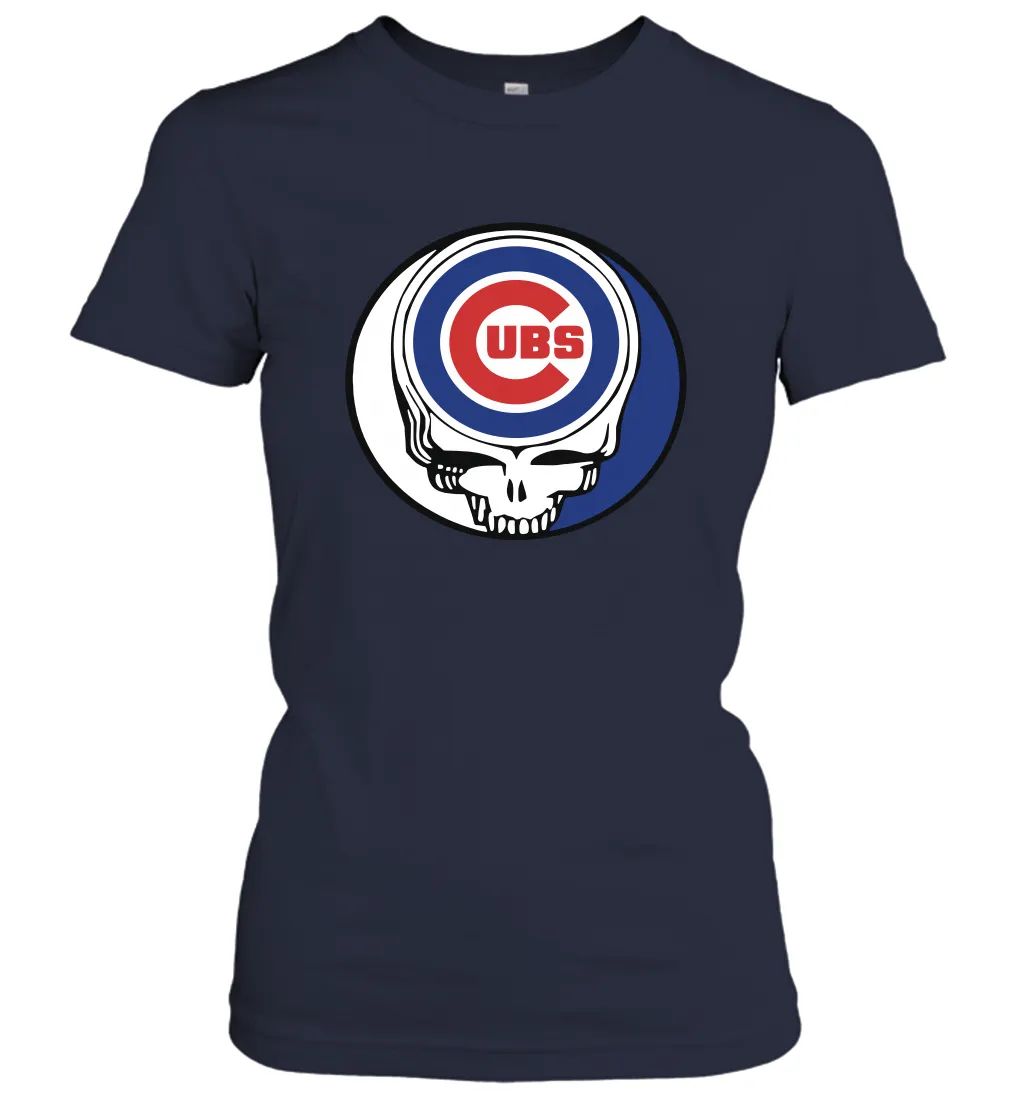 Chicago Cubs Grateful Dead Steal Your Face Baseball Womens T-Shirt