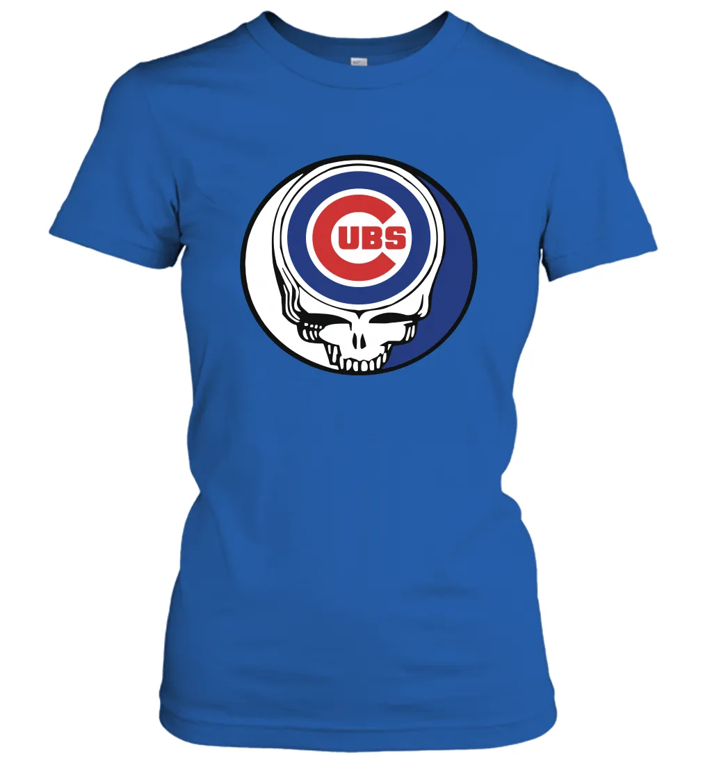 Chicago Cubs Grateful Dead Steal Your Face Baseball Womens T-Shirt