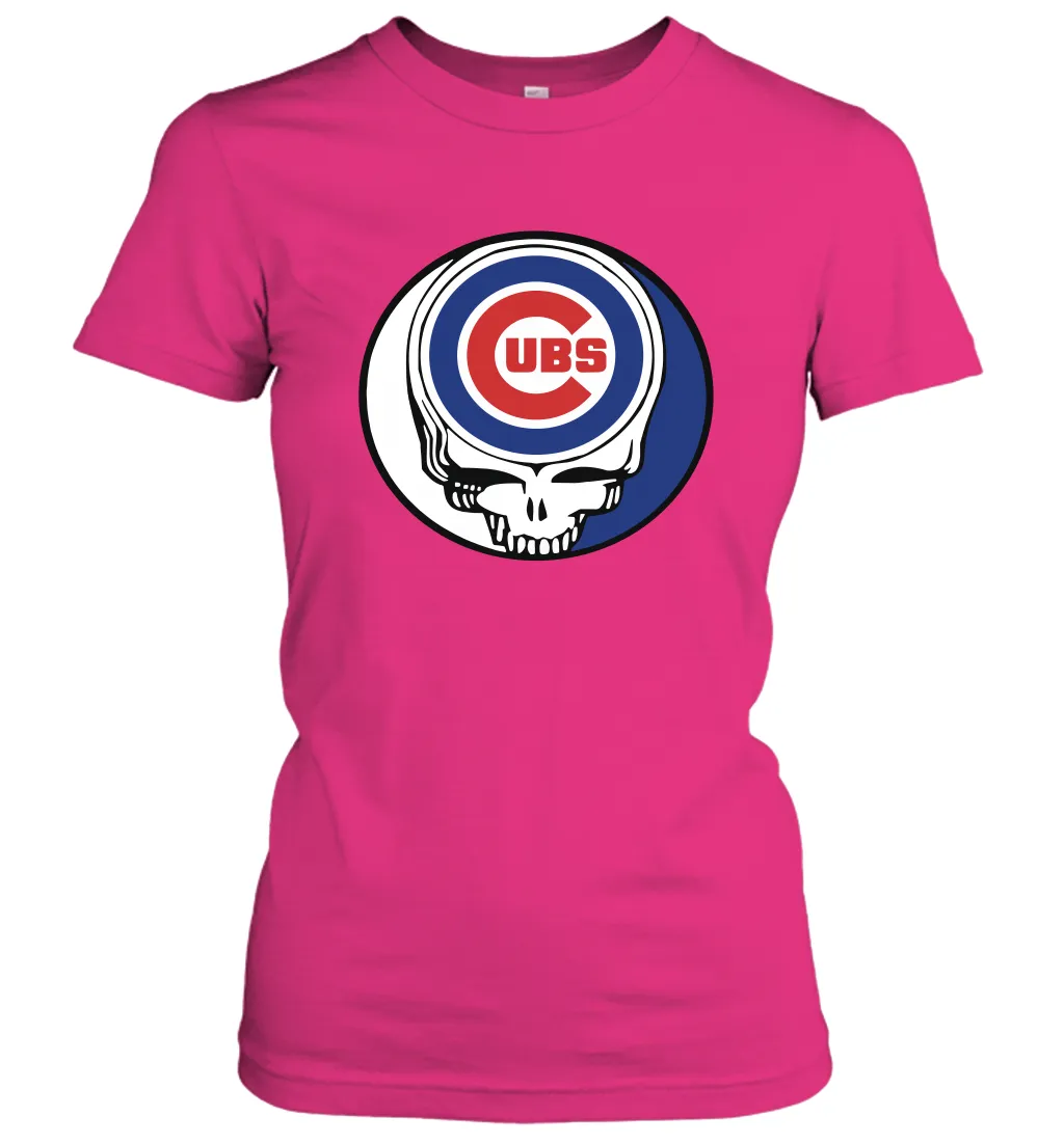 Chicago Cubs Grateful Dead Steal Your Face Baseball Womens T-Shirt