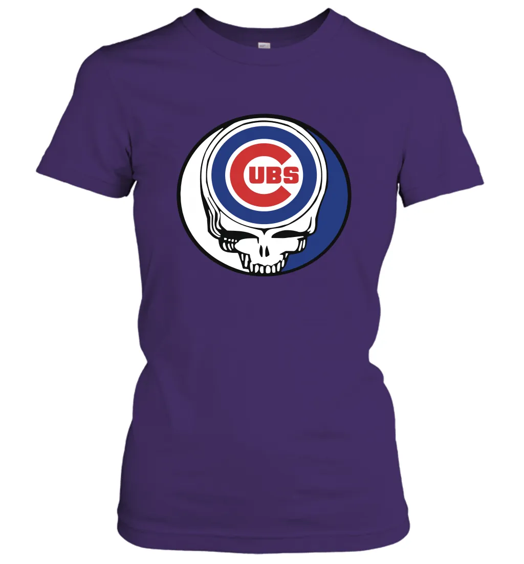 Chicago Cubs Grateful Dead Steal Your Face Baseball Womens T-Shirt