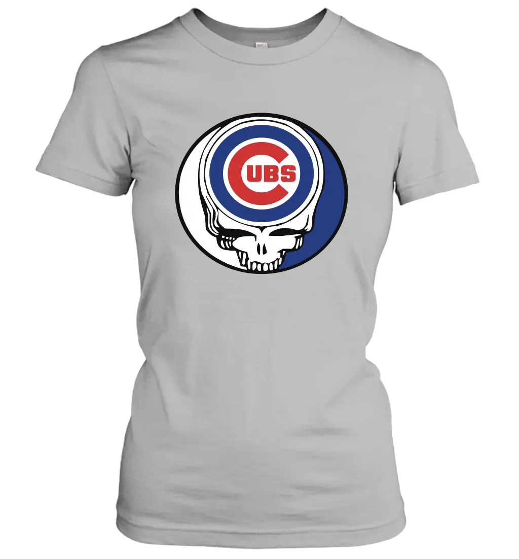 Chicago Cubs Grateful Dead Steal Your Face Baseball Womens T-Shirt