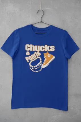 Chucks and Pearls Kamala Harris Shirt - Blue & Gold Edition