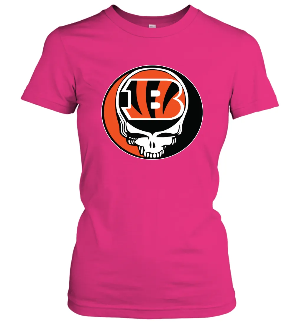 Cincinnati Bengals Grateful Dead Steal Your Face NFL Football Womens T-Shirt