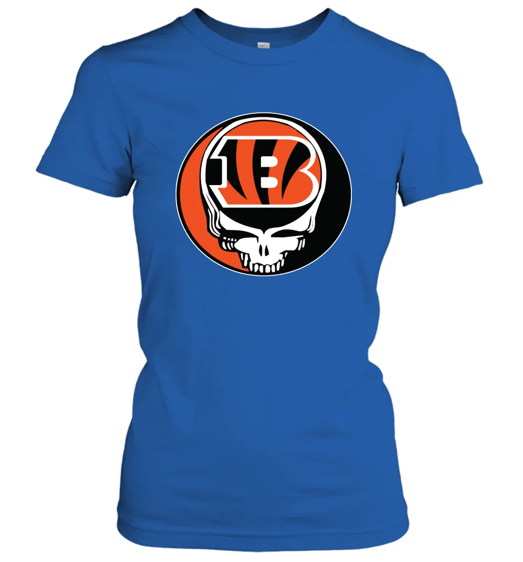 Cincinnati Bengals Grateful Dead Steal Your Face NFL Football Womens T-Shirt