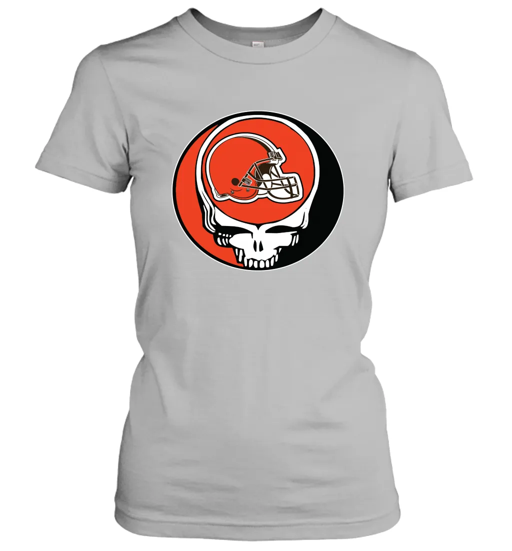 Cleveland Browns Grateful Dead Steal Your Face NFL Football Womens T-Shirt