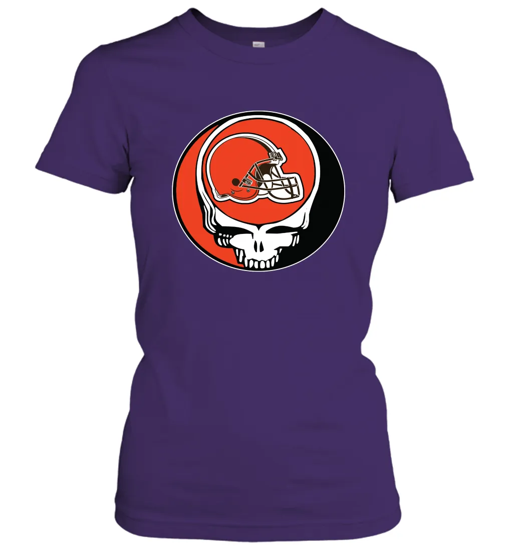 Cleveland Browns Grateful Dead Steal Your Face NFL Football Womens T-Shirt