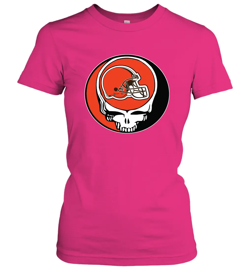 Cleveland Browns Grateful Dead Steal Your Face NFL Football Womens T-Shirt