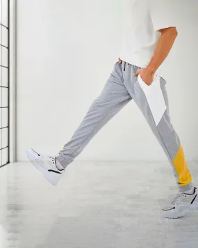 Color Block Men's Grey Track Pant