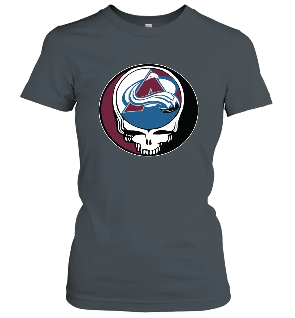 Colorado Avalanche Grateful Dead Steal Your Face Hockey NHL Womens T-Shirt