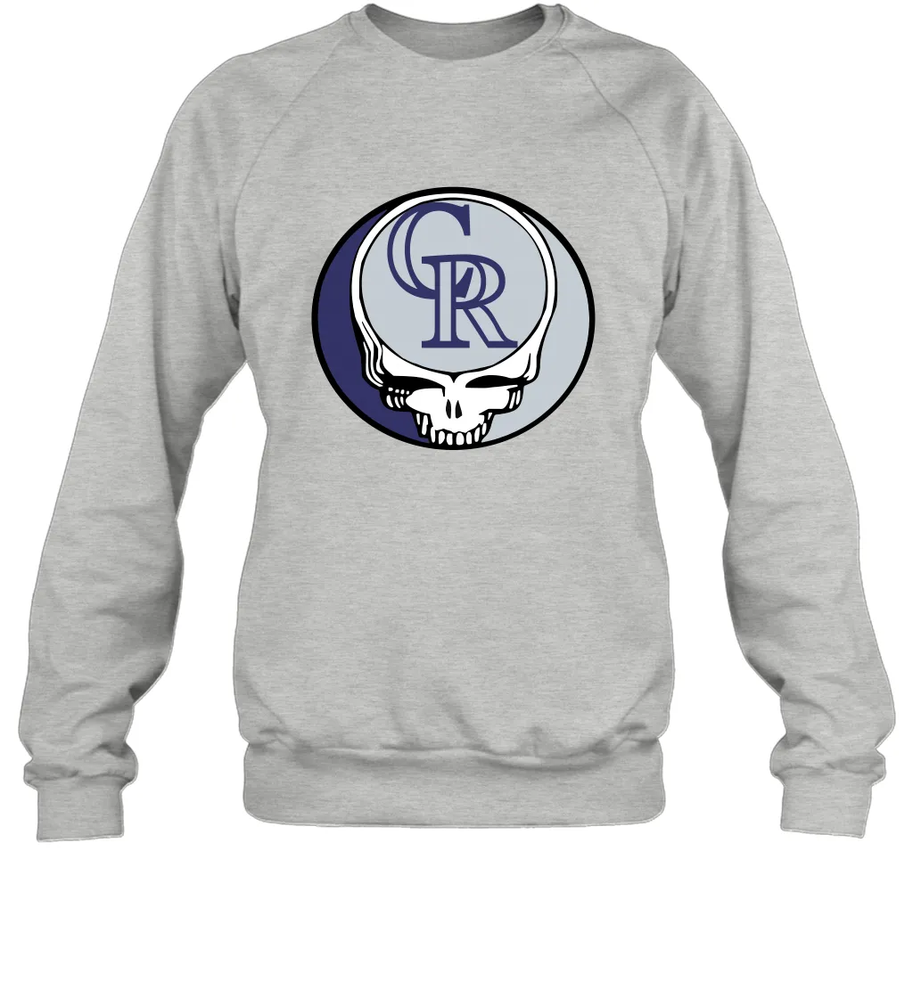 Colorado Rockies Grateful Dead Steal Your Face Baseball Adult Sweatshirt