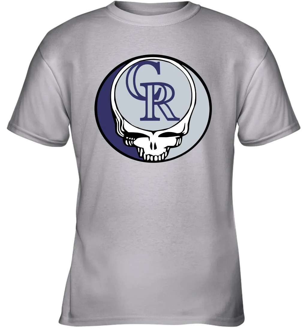 Colorado Rockies Grateful Dead Steal Your Face Baseball Youth T-Shirt