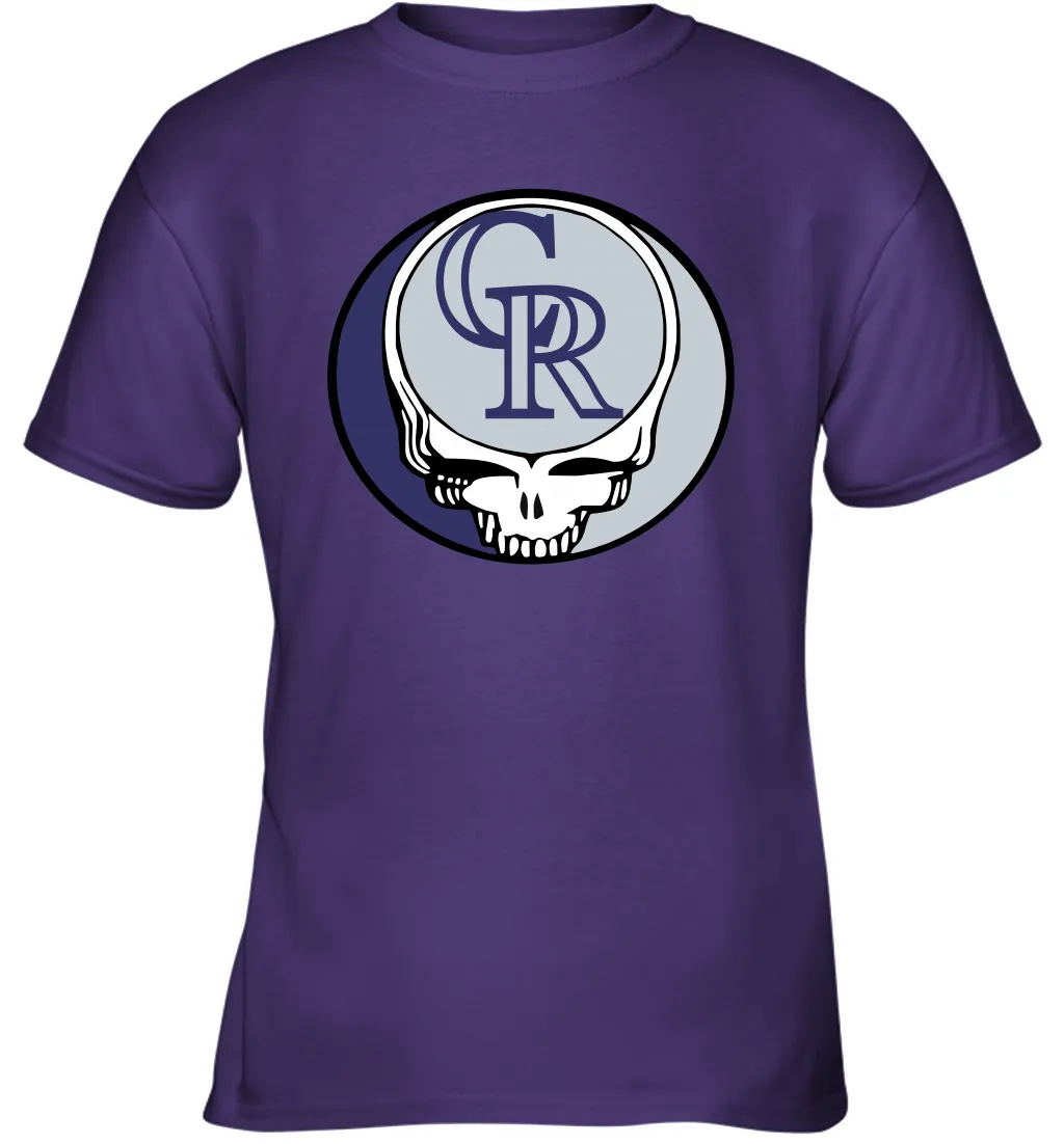 Colorado Rockies Grateful Dead Steal Your Face Baseball Youth T-Shirt