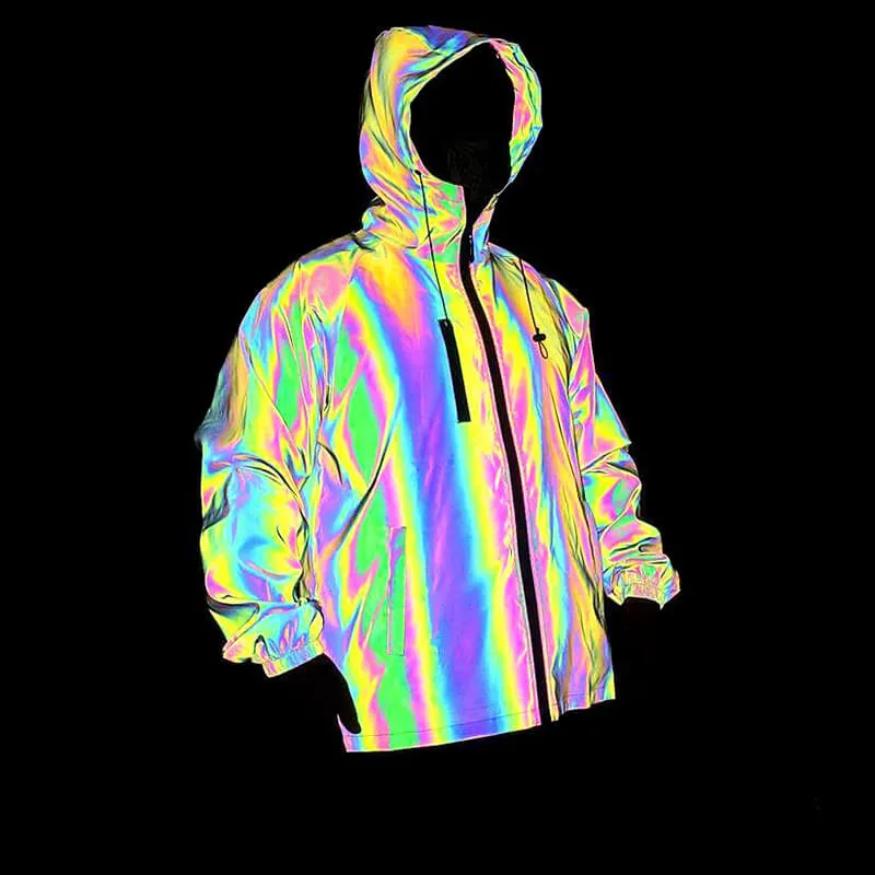 Colorful Cargo Reflective Hoodie Jacket