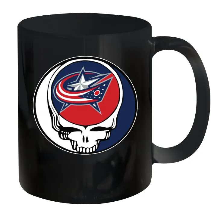 Columbus Blue Grateful Dead Steal Your Face Hockey NHL Ceramic Mug 11oz