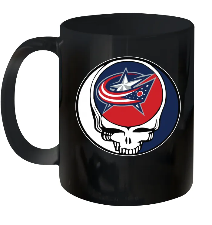 Columbus Blue Grateful Dead Steal Your Face Hockey NHL Ceramic Mug 11oz