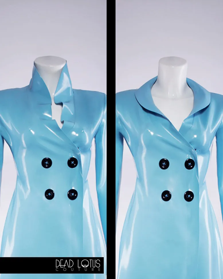 COMPLETE OUTFIT - PLUVIA Latex Classic Trench Coat with Wrist Gloves