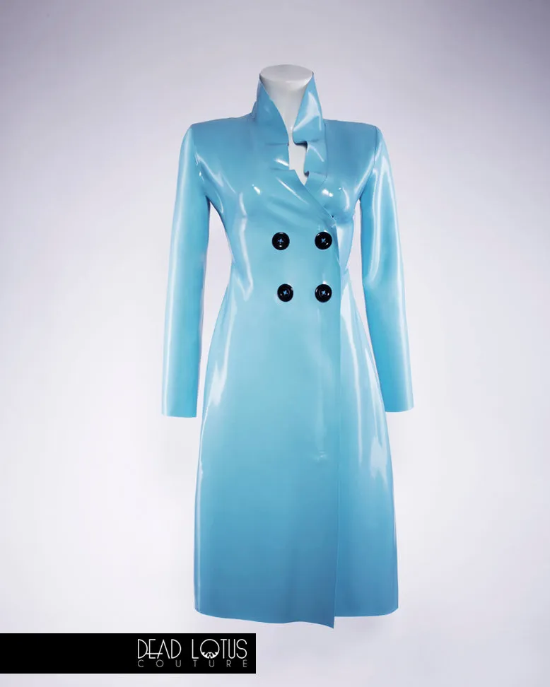 COMPLETE OUTFIT - PLUVIA Latex Classic Trench Coat with Wrist Gloves