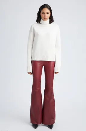 Crimson Leather Ultra Flare Pants