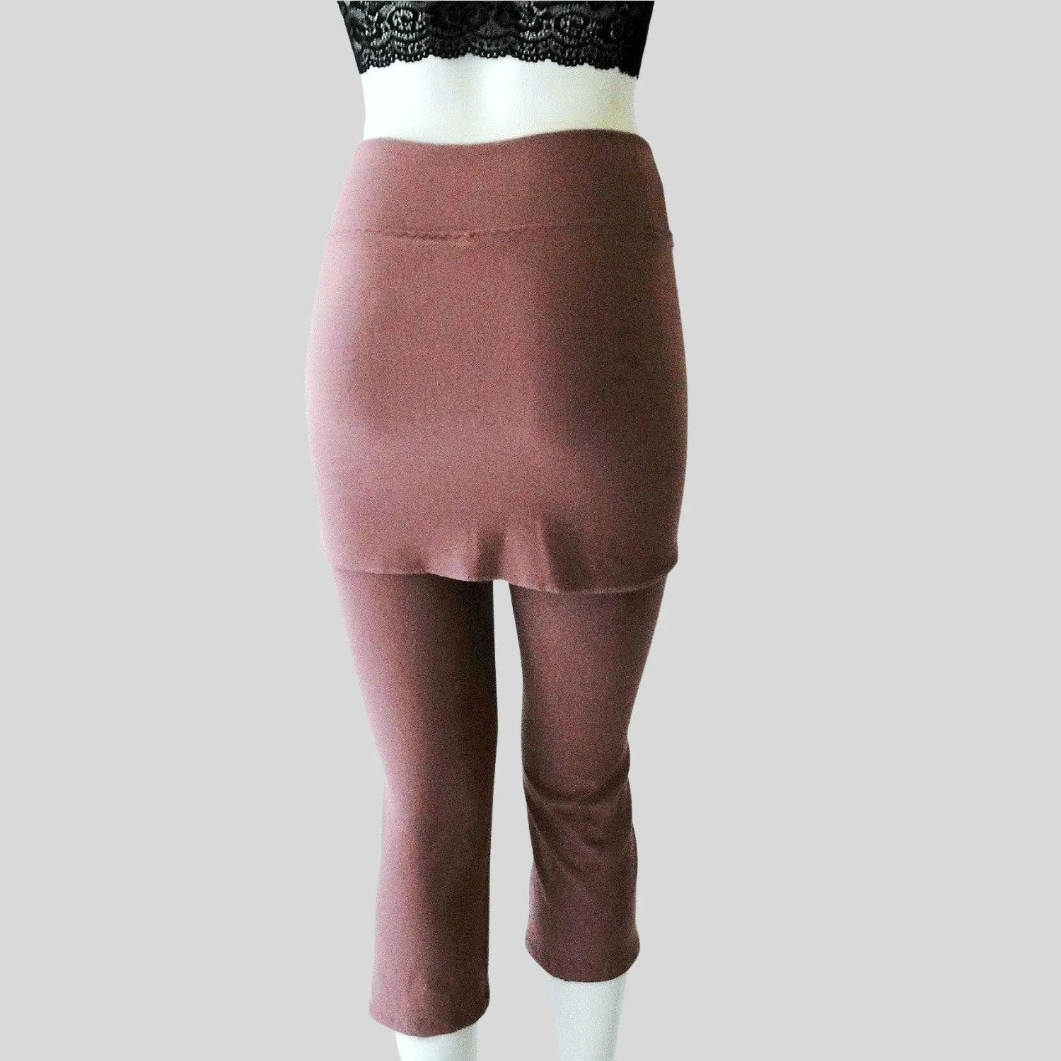 Cropped leggings with wrap skirt