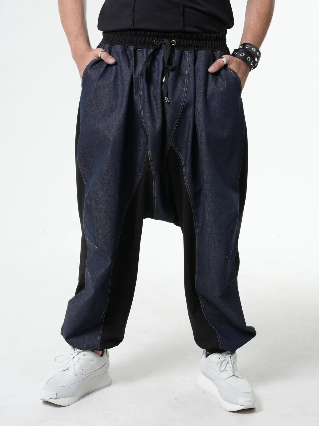 Denim Harem Pants for Men