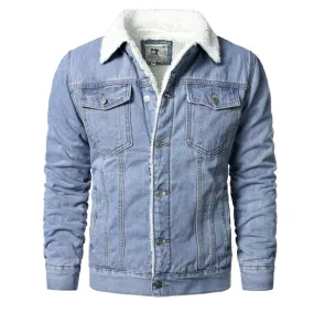 Fur-Lined Denim Jacket - Womens Fashion Outerwear