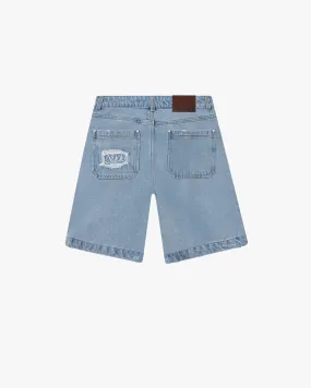 DENIM SHORTS WASHED BLUE