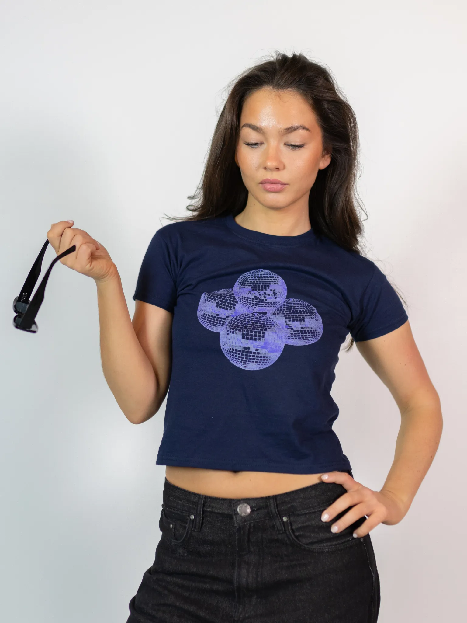 DISCO BALL (violett), BABY TEE - MARIN