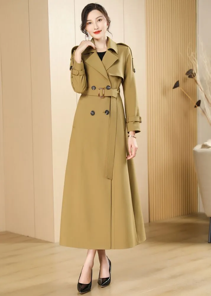 Epaulet Double Breasted Button Long Trench Coat