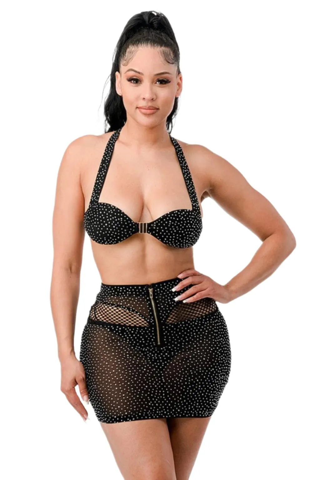 Falda Can't Resist Rhinestone-Skirt Set