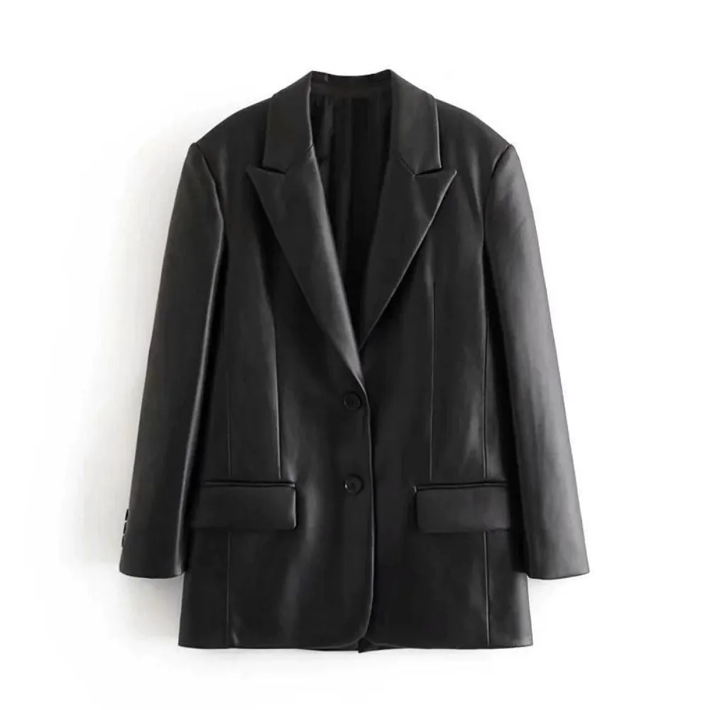 Farah Faux Leather Blazer