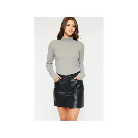 Faux Black Leather Skirt