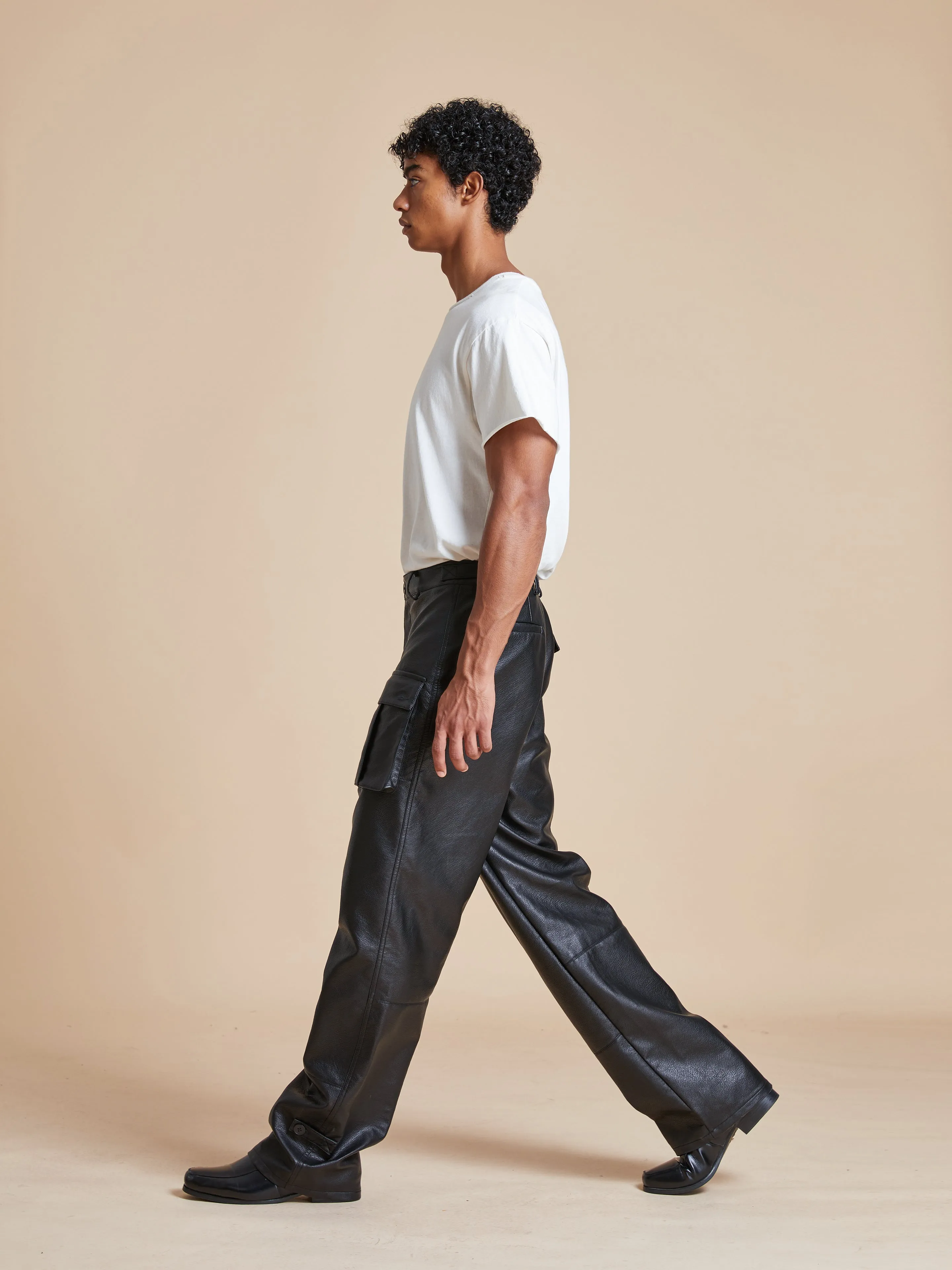 Faux Leather Cargo Pants