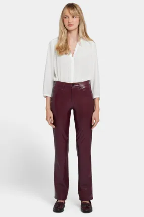 Faux Leather Marilyn Straight Pants In Petite - Tavern