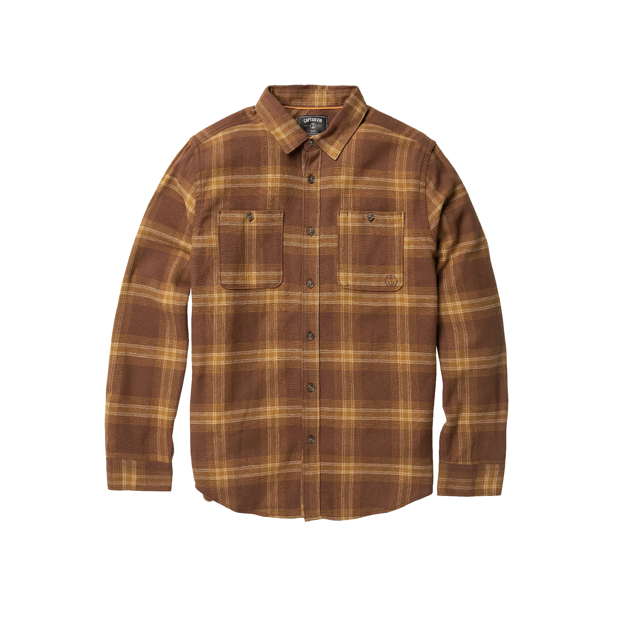 Fire Pit Long Sleeve Flannel Shirt - Dark Earth