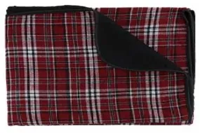 Flannel Blankets, Garnet/Black Plaid