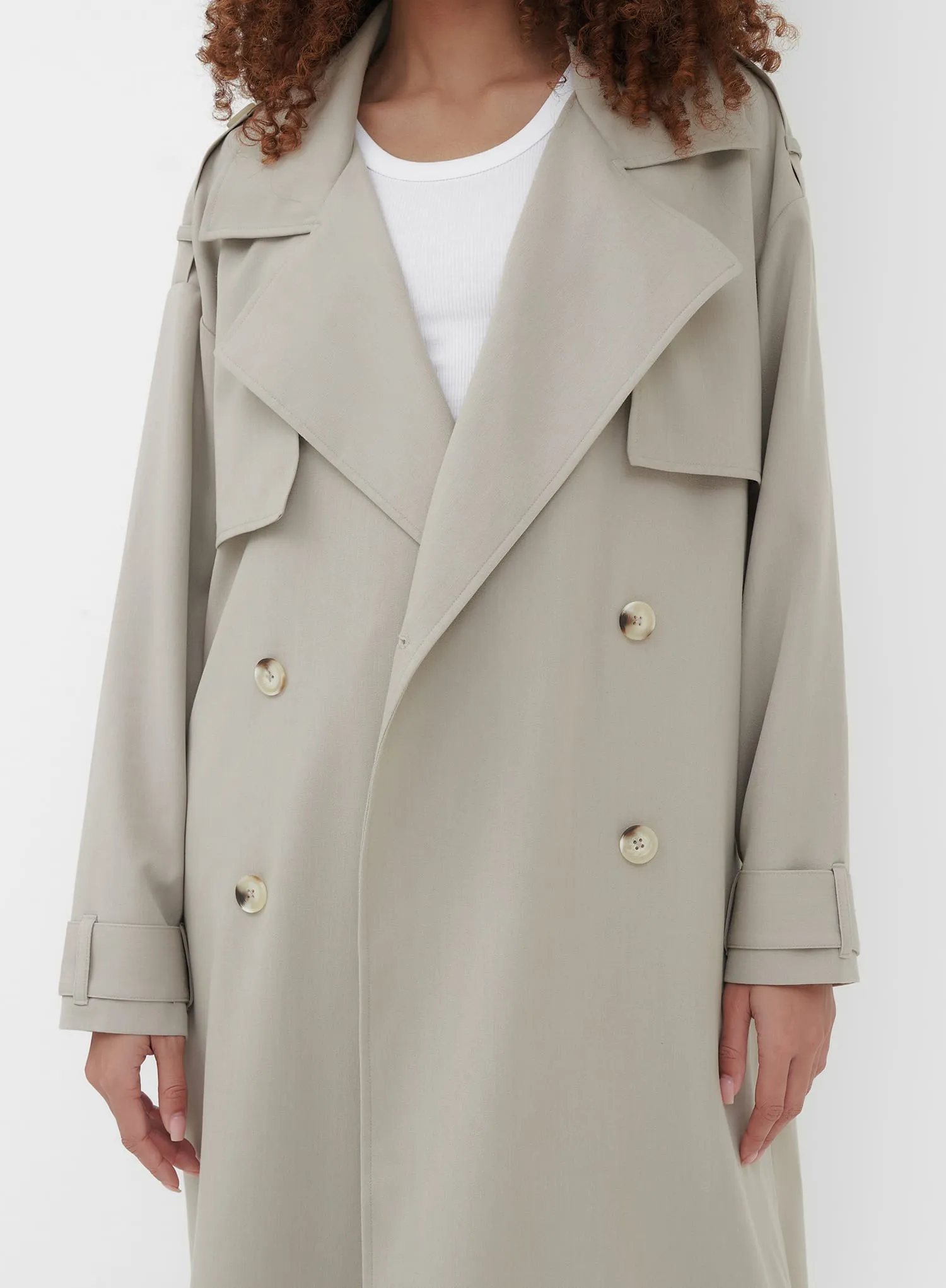 Grey Oversized Trench Coat - Ramona