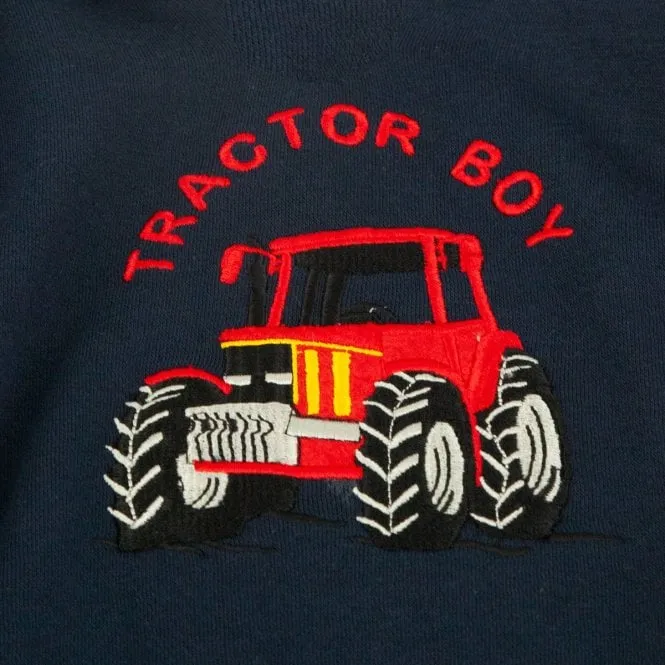 Hazy Blue Childrens Tractor Boy Hoodies