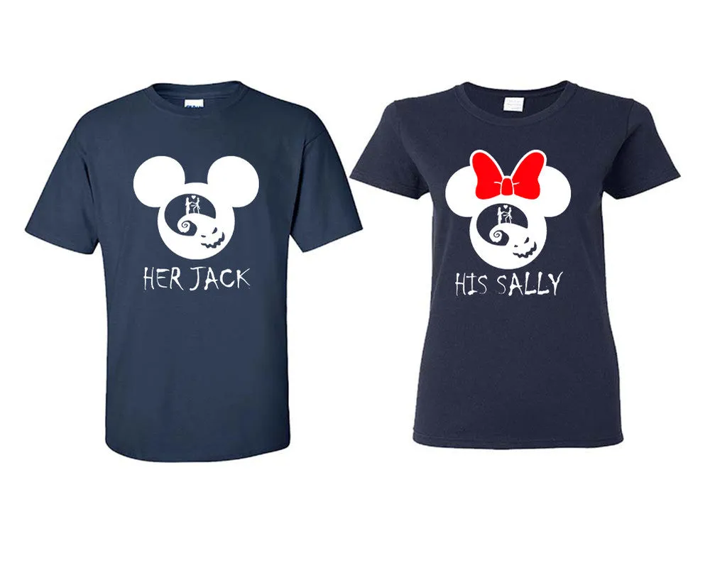 Her Jack His Sally Couple Matching T Shirts