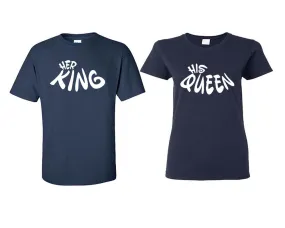 Her King His Queen Couple Matching T Shirts Man and Woman Style Shirts