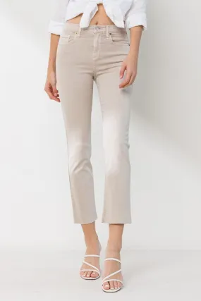 HIGH RISE SLIM STRAIGHT CROP JEANS- Grey Violeta