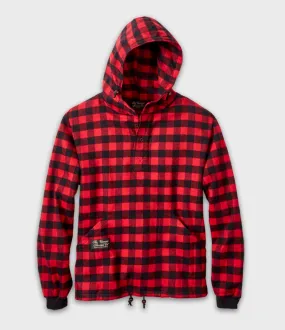 Hooded Flannel Pullover - Red Buffalo